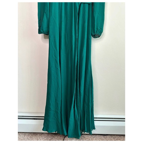 Reformation Milan Carnation Emerald Green Maxi Wrap Dress - Picture 5 of 10
